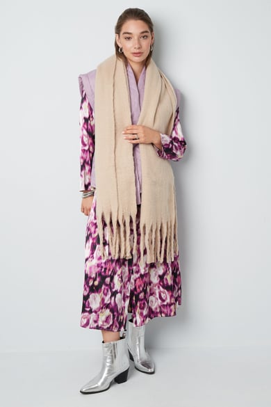 Warm winter scarf solid color brown Polyester h5 Picture8